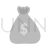 Money Bag Greyscale Icon - IconBunny