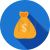 Money Bag Flat Shadowed Icon - IconBunny