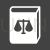 Law Book Glyph Inverted Icon - IconBunny