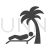 Lying on beach Glyph Icon - IconBunny