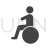 Sitting on wheelchair Glyph Icon - IconBunny
