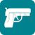 Pistol Flat Round Corner Icon - IconBunny