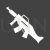 Machine Gun Glyph Inverted Icon - IconBunny