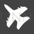 Fighter Plane Glyph Inverted Icon - IconBunny