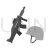 Gun and Helmet Greyscale Icon - IconBunny