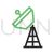 Satellite Tower Line Green Black Icon - IconBunny
