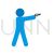 Shooting in standing position Flat Multicolor Icon - IconBunny