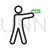 Shooting in standing position Line Green Black Icon - IconBunny