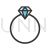 Diamond ring Line Filled Icon - IconBunny