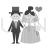 Bride and Groom Greyscale Icon - IconBunny