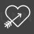 Heart with arrow Line Inverted Icon - IconBunny
