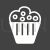 Cupcake Glyph Inverted Icon - IconBunny