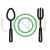 Dinner Line Green Black Icon - IconBunny