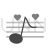 Wedding Music Greyscale Icon - IconBunny