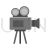 Video Camera Greyscale Icon - IconBunny