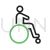Disabled Person Line Green Black Icon - IconBunny