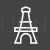 Eifel Tower Line Inverted Icon