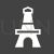 Eifel Tower Glyph Inverted Icon