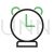 Alarm Clock Line Green Black Icon