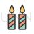Two Candles Line Filled Icon
