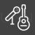 Guitar and Mic Line Inverted Icon