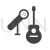 Guitar and Mic Glyph Icon