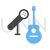 Guitar and Mic Blue Black Icon