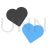 Hearts Blue Black Icon