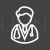 Male Doctor Line Inverted Icon - IconBunny