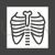 Lungs X ray Glyph Inverted Icon - IconBunny