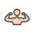 Muscular Person Line Filled Icon