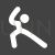 Yoga Pose V Glyph Inverted Icon