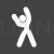 Person Exercising Glyph Inverted Icon