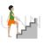Person Climbing Stairs Flat Multicolor Icon