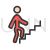 Person Climbing Stairs Line Filled Icon