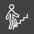 Person Climbing Stairs Line Inverted Icon