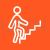 Person Climbing Stairs Line Multicolor B/G Icon