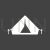 Tent  Glyph Inverted Icon