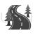Road Greyscale Icon