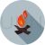 Camp Fire Flat Shadowed Icon