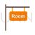 Rooms Sign Flat Multicolor Icon