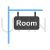 Rooms Sign Blue Black Icon