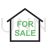 For Sale House Line Green Black Icon