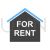 For Rent House Blue Black Icon