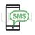 SMS Notification Line Green Black Icon