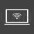Laptop with WIFi Line Inverted Icon
