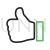 Thumbs Up Line Green Black Icon