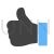 Thumbs Up Blue Black Icon
