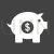 Piggy Bank Glyph Inverted Icon