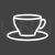 Tea Cup Line Inverted Icon